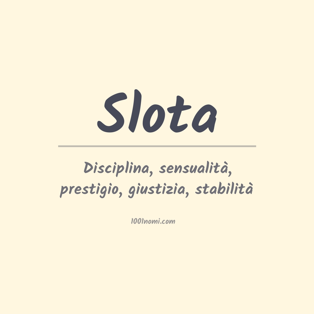 Significato del nome Slota