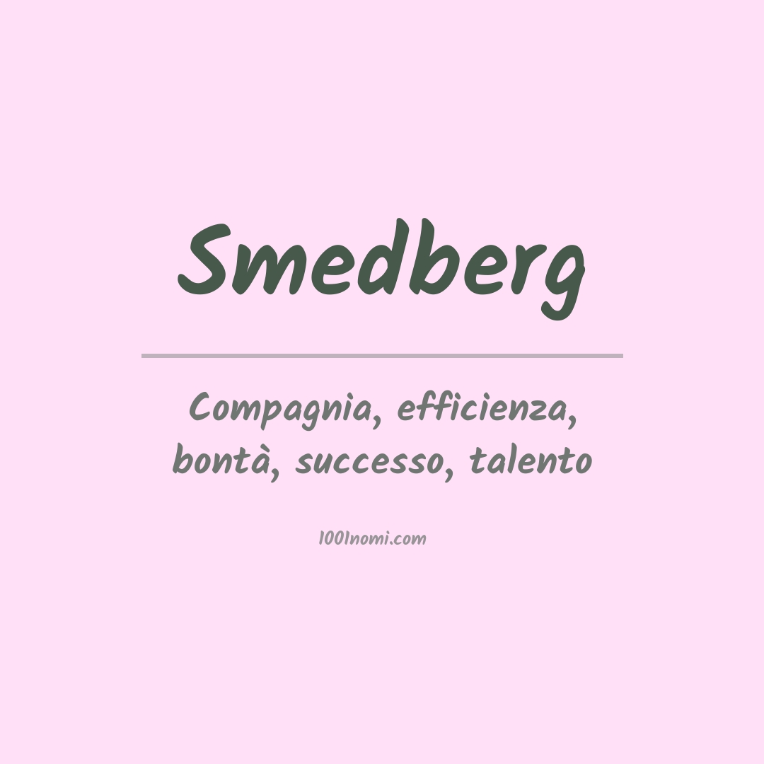 Significato del nome Smedberg Significato del nome Smedberg