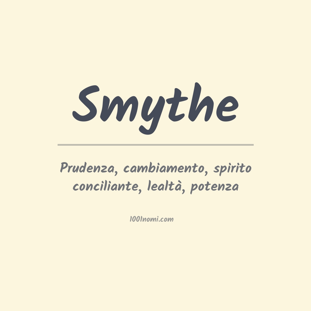 Significato del nome Smythe Significato del nome Smythe