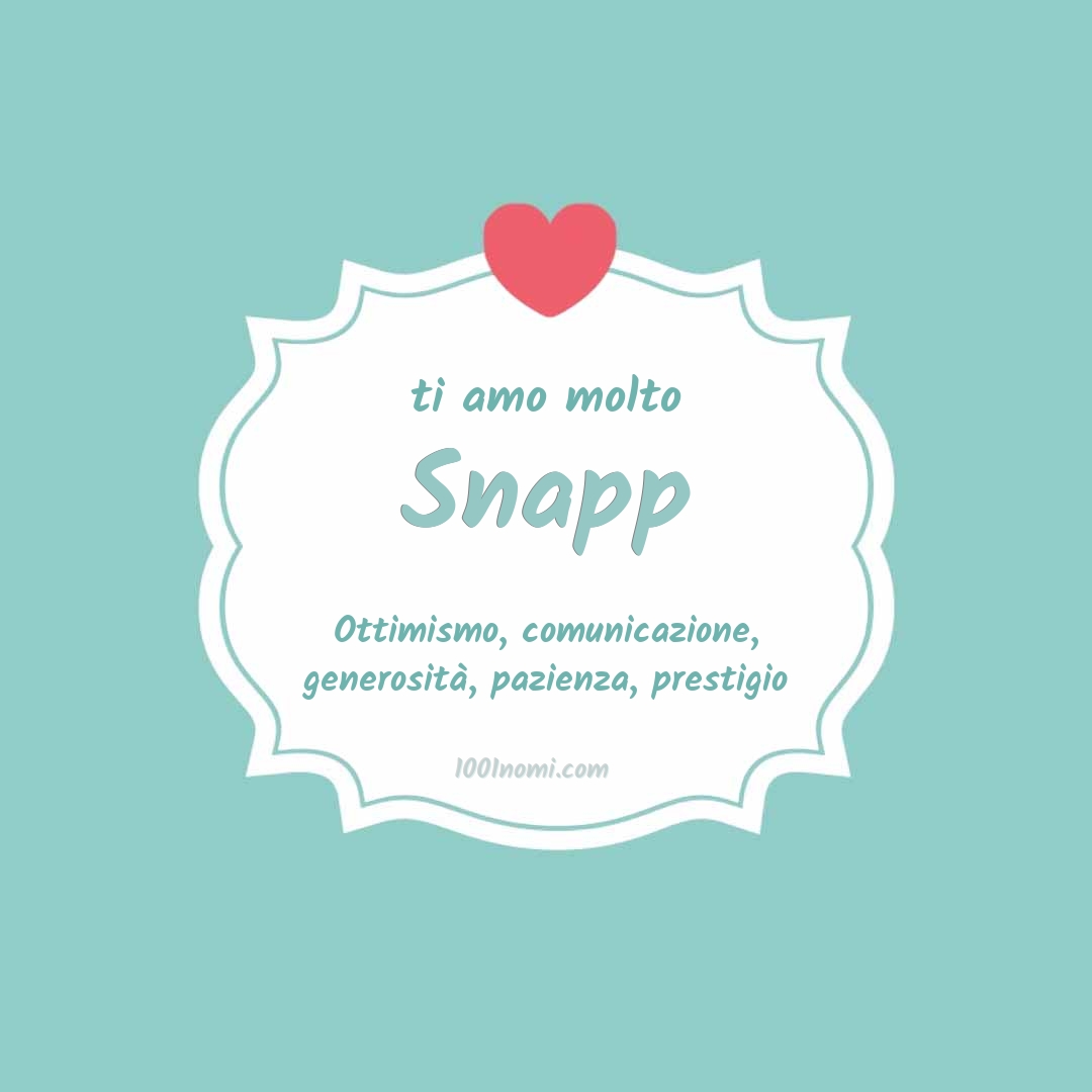 Ti amo molto Snapp