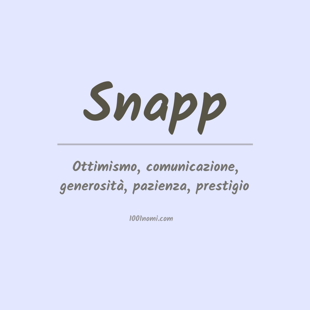 Significato del nome Snapp