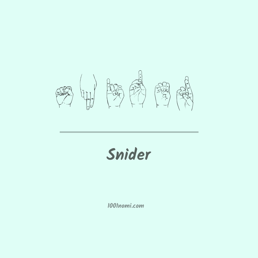 Snider nella lingua dei segni Snider nella lingua dei segni