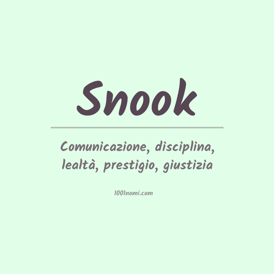 Significato del nome Snook