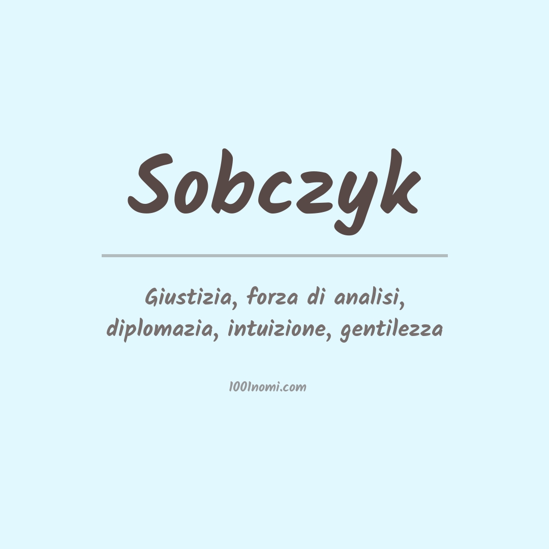 Significato del nome Sobczyk