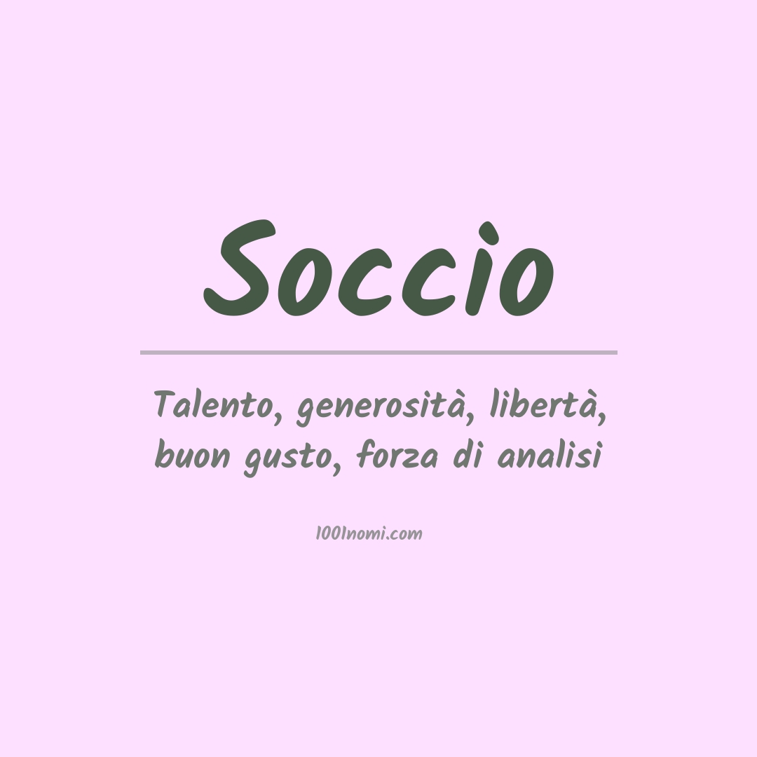 Significato del nome Soccio