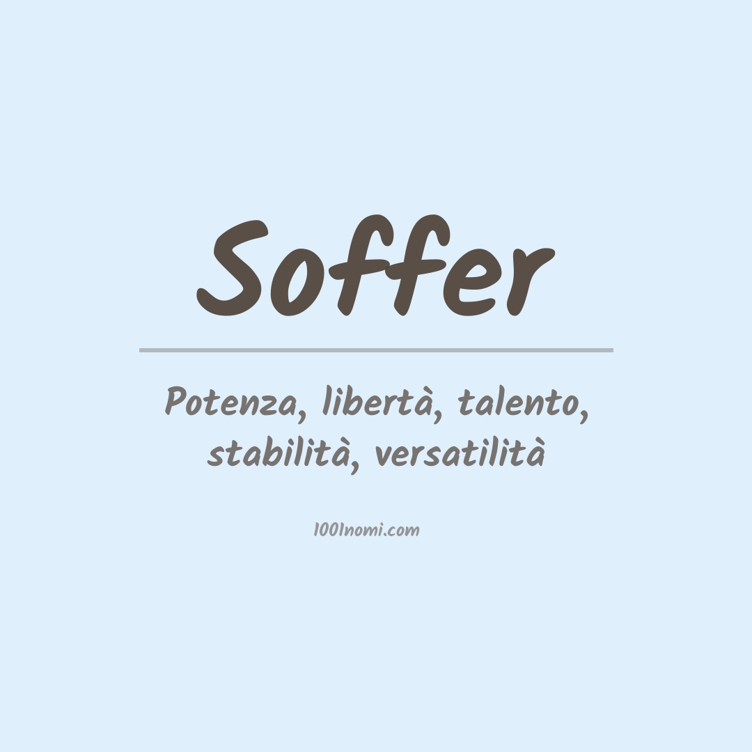 Significato del nome Soffer