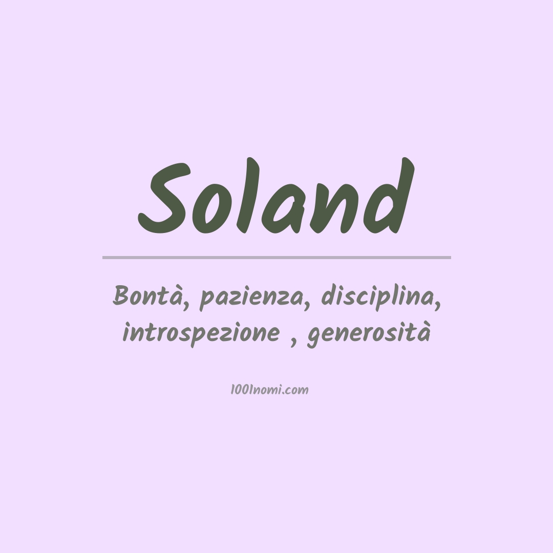 Significato del nome Soland