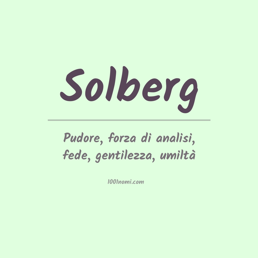 Significato del nome Solberg