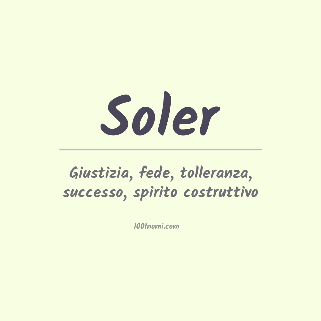 Significato del nome Soler