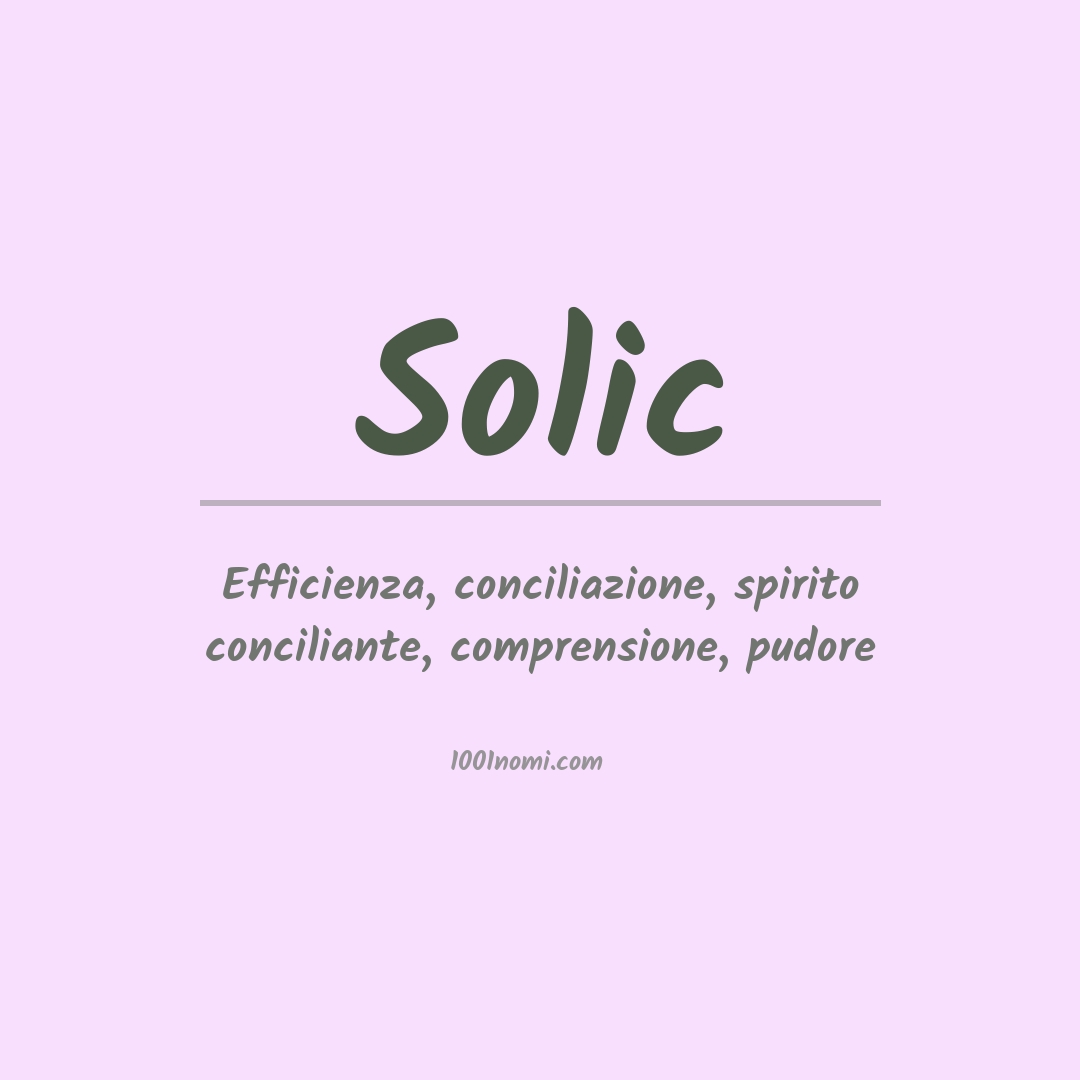 Significato del nome Solic