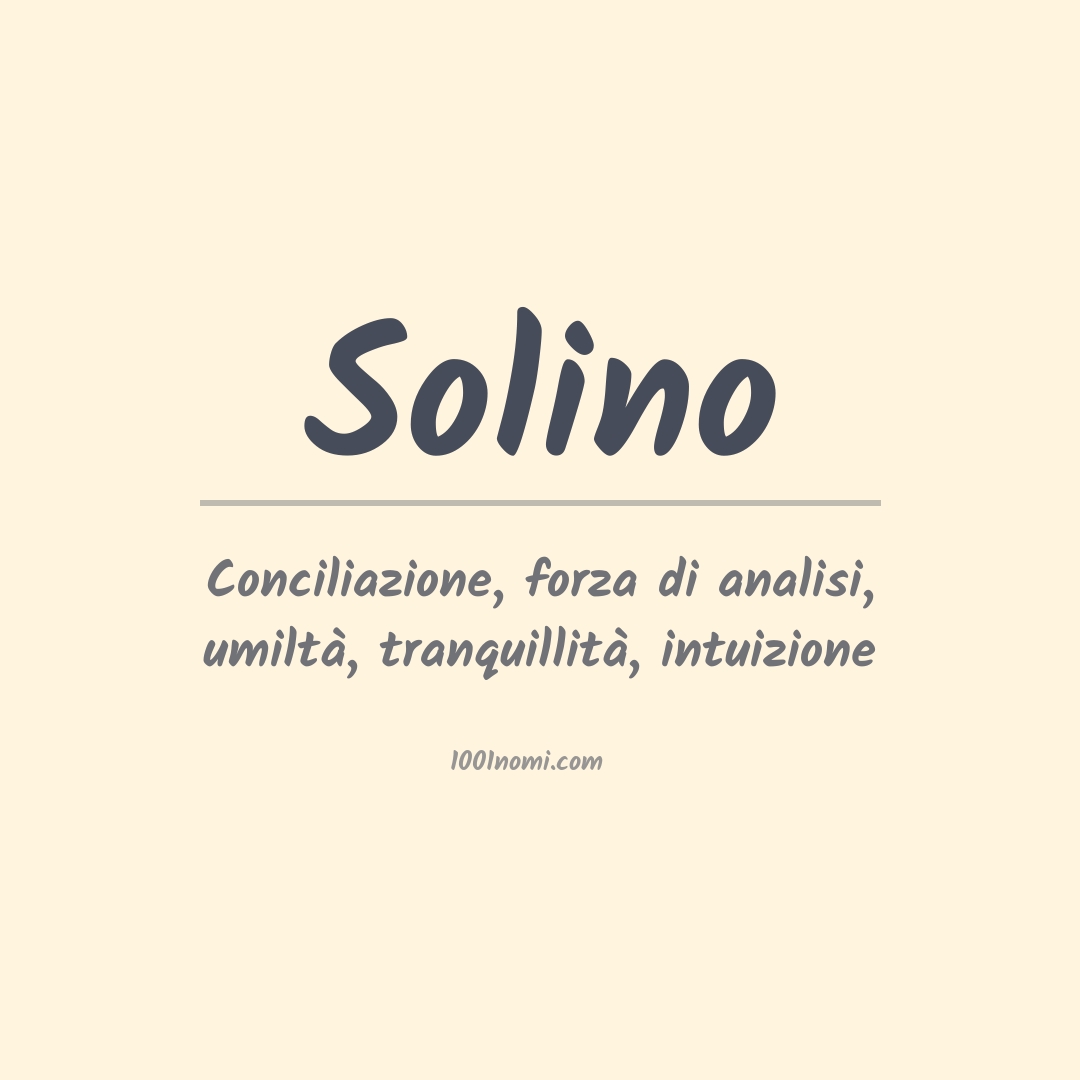 Significato del nome Solino Significato del nome Solino