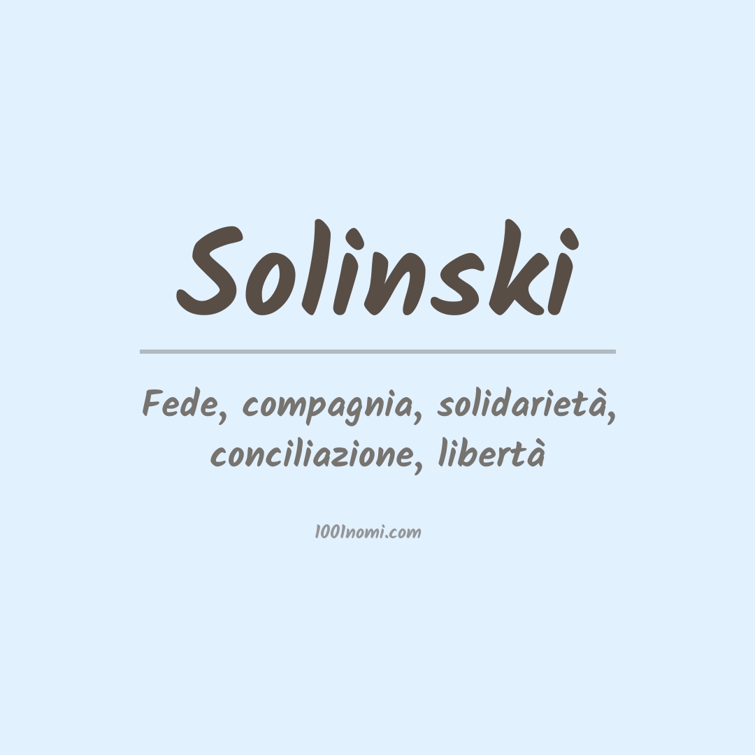 Significato del nome Solinski