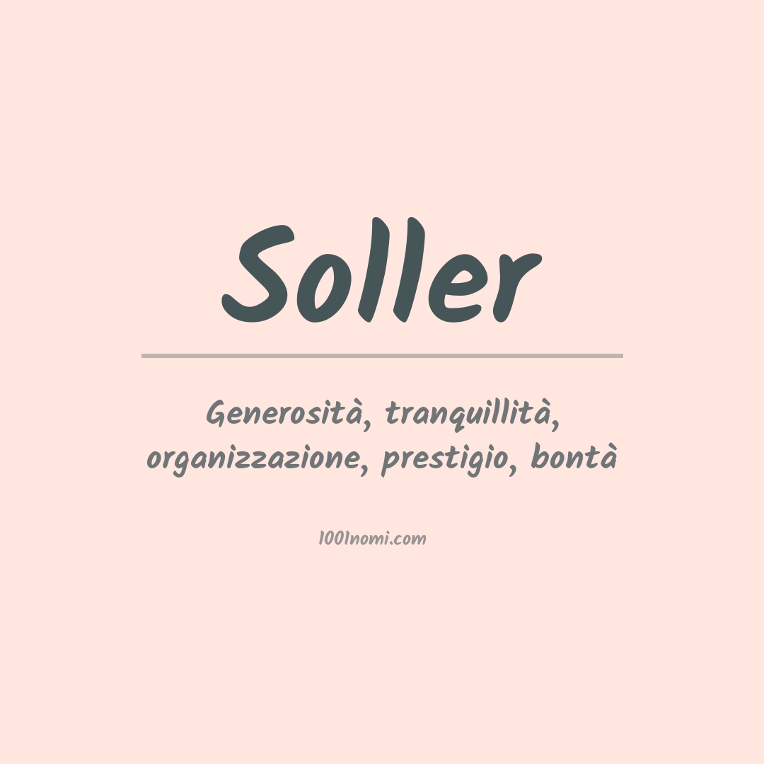 Significato del nome Soller