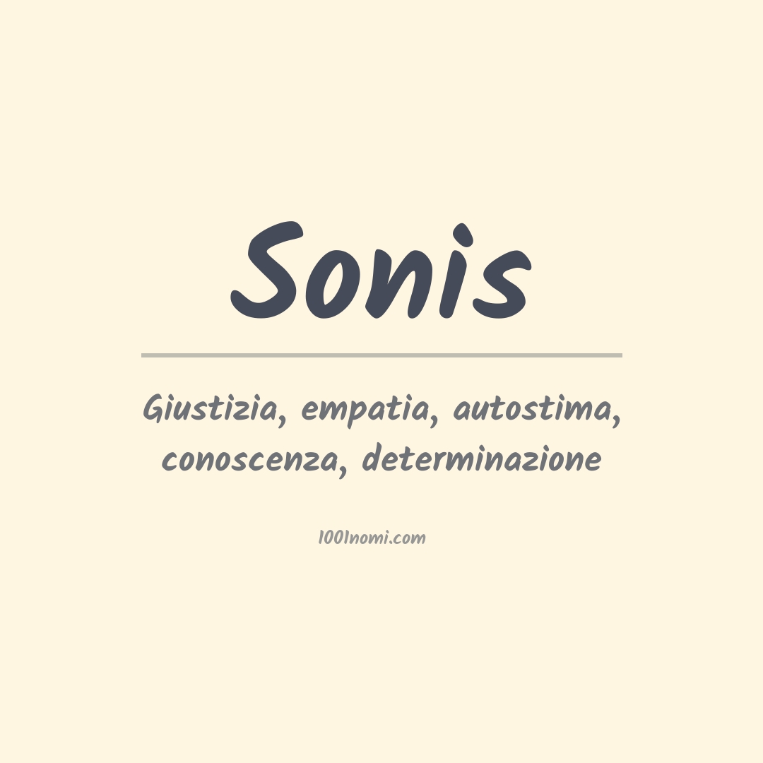 Significato del nome Sonis Significato del nome Sonis
