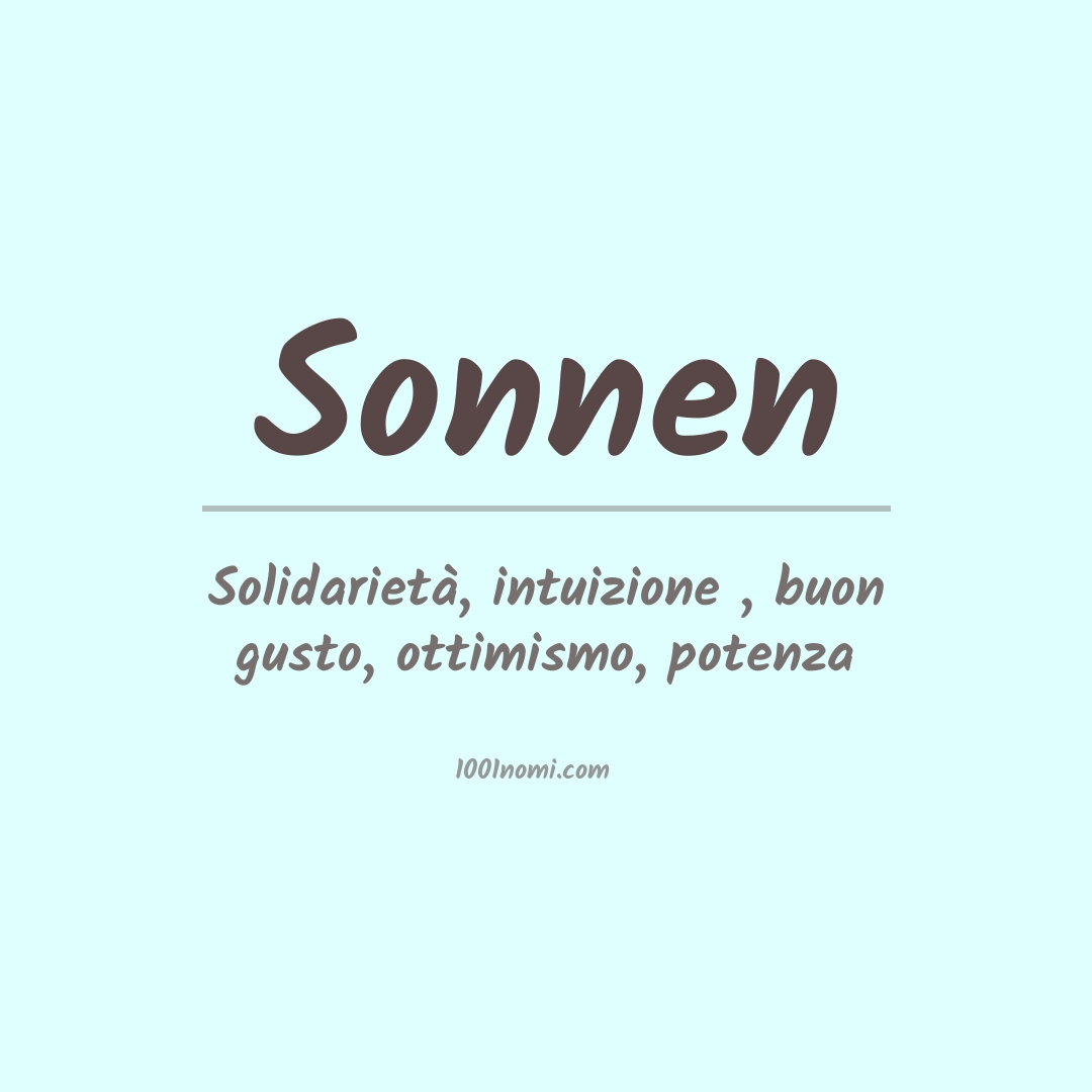 Significato del nome Sonnen