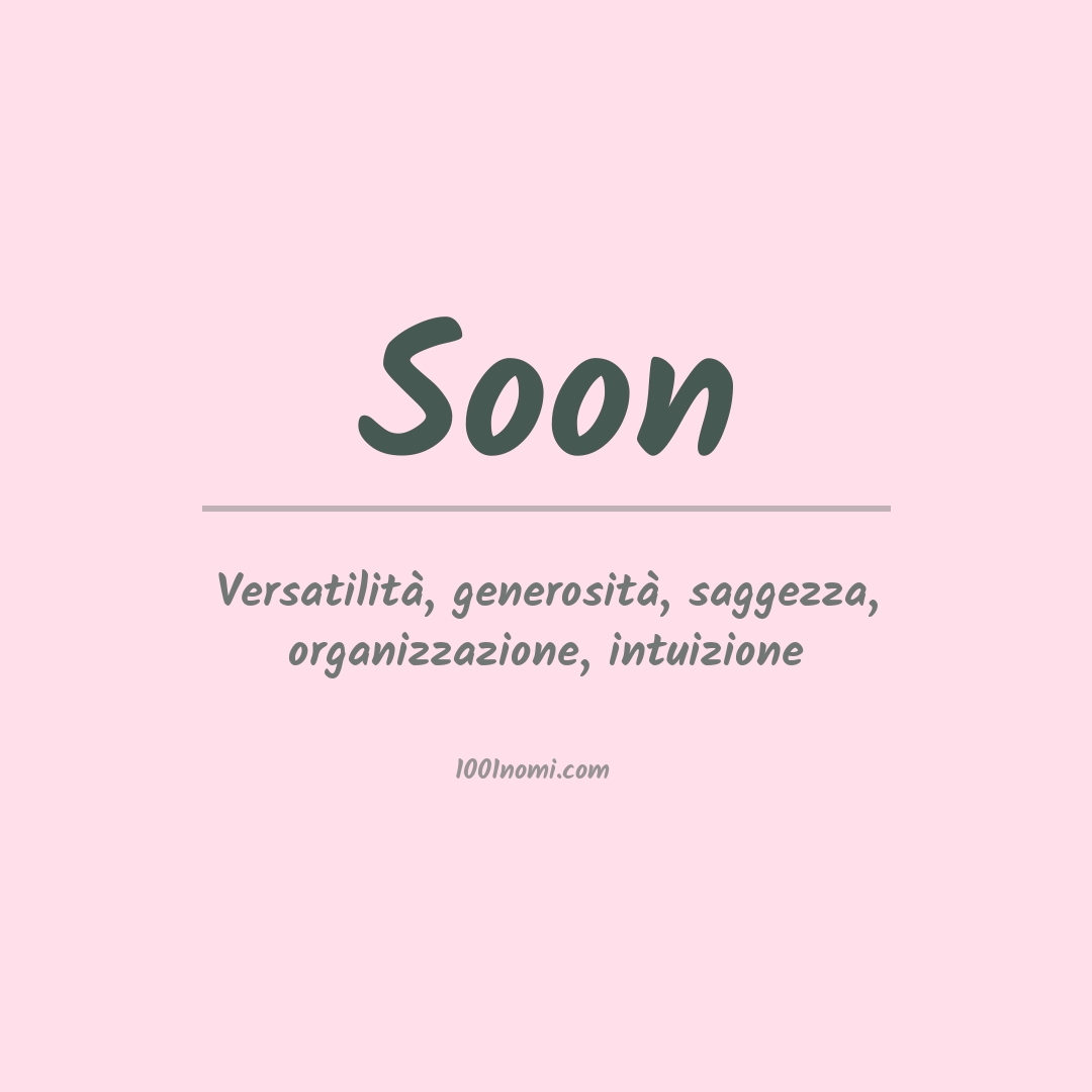 Significato del nome Soon