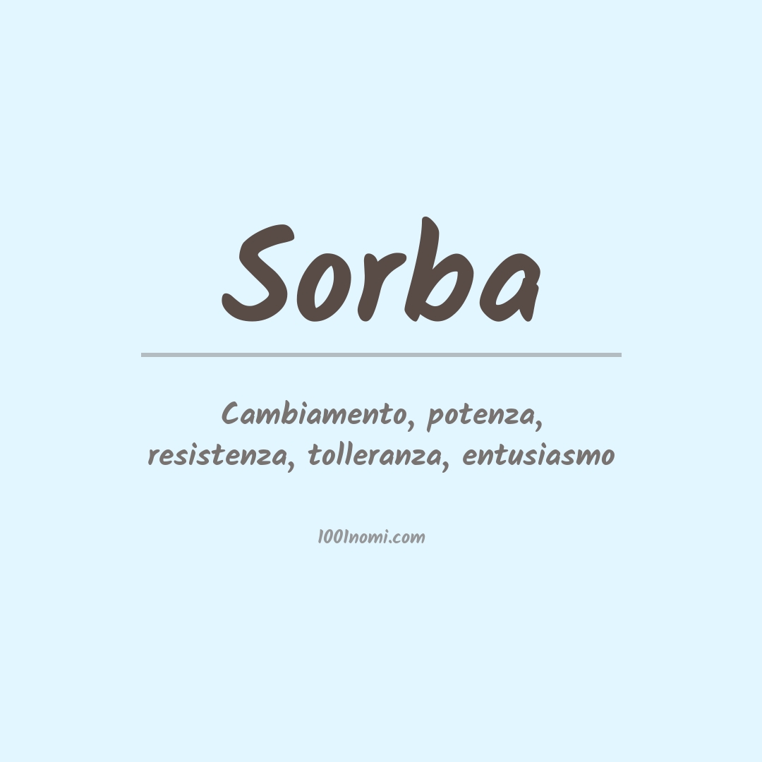 Significato del nome Sorba Significato del nome Sorba
