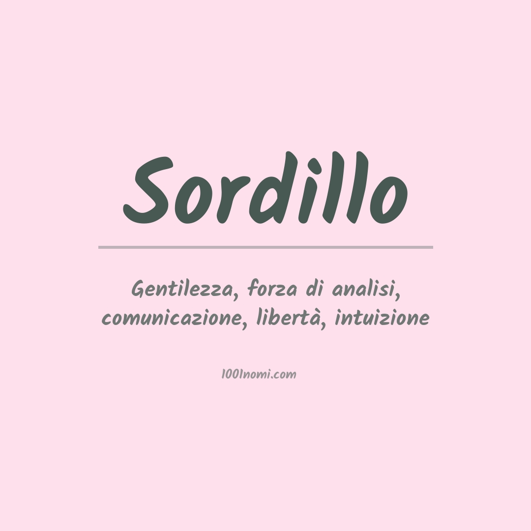 Significato del nome Sordillo