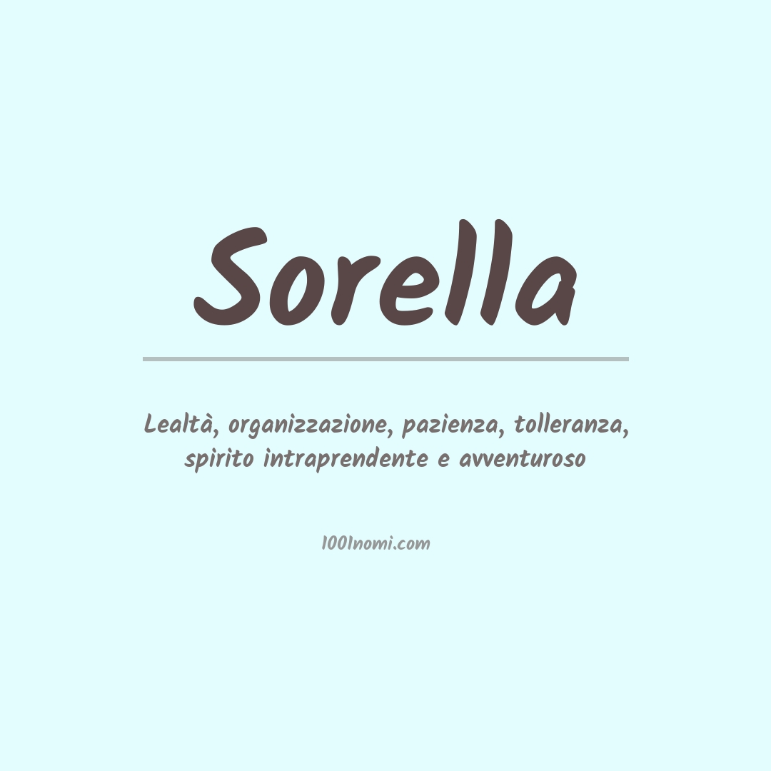 Significato del nome Sorella