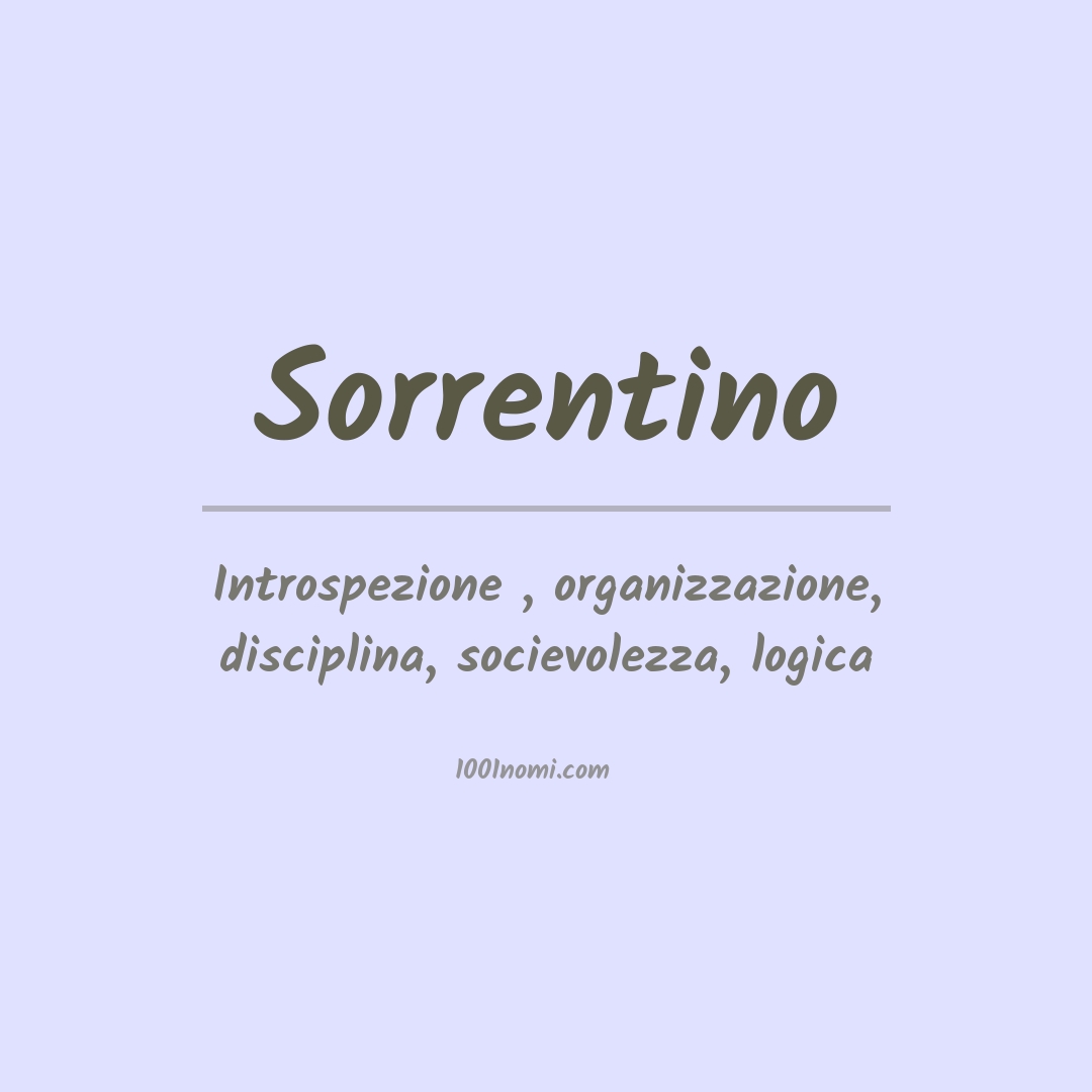 Significato del nome Sorrentino