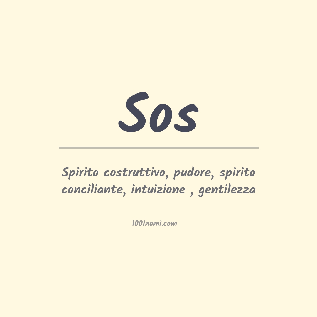 Significato del nome Sos Significato del nome Sos