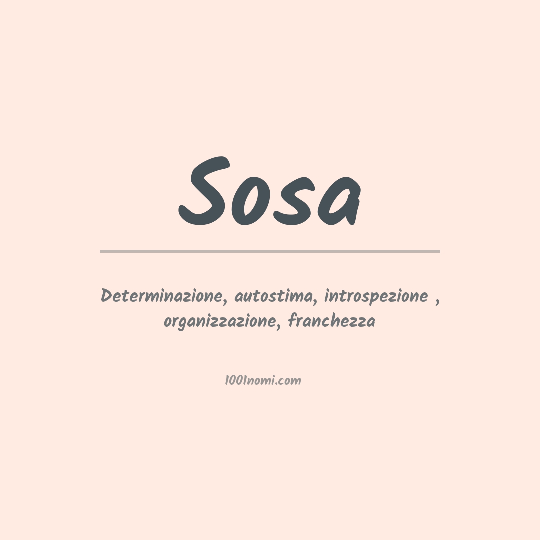 Significato del nome Sosa