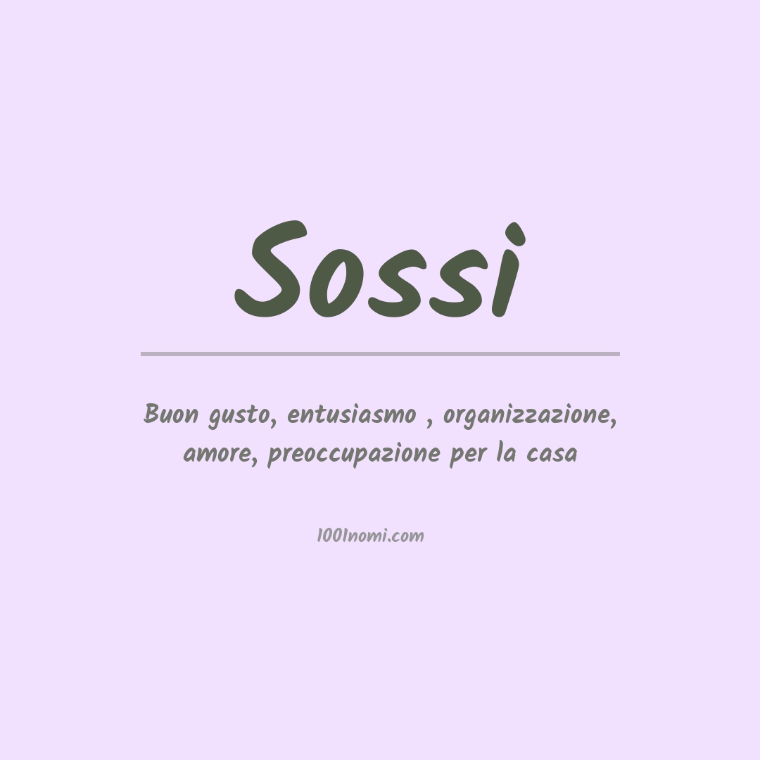 Significato del nome Sossi