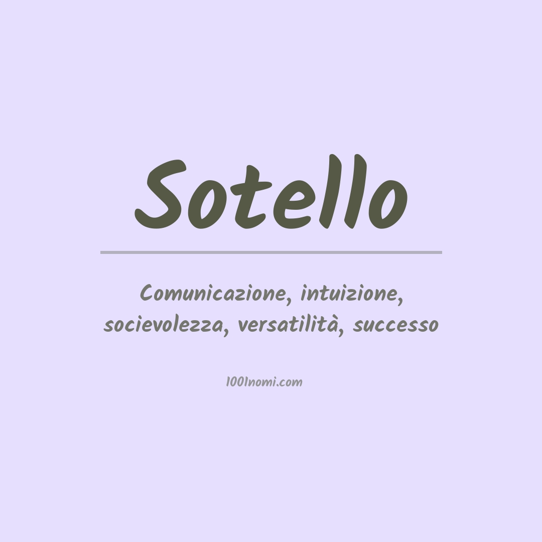 Significato del nome Sotello