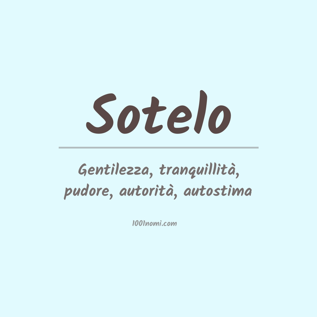 Significato del nome Sotelo