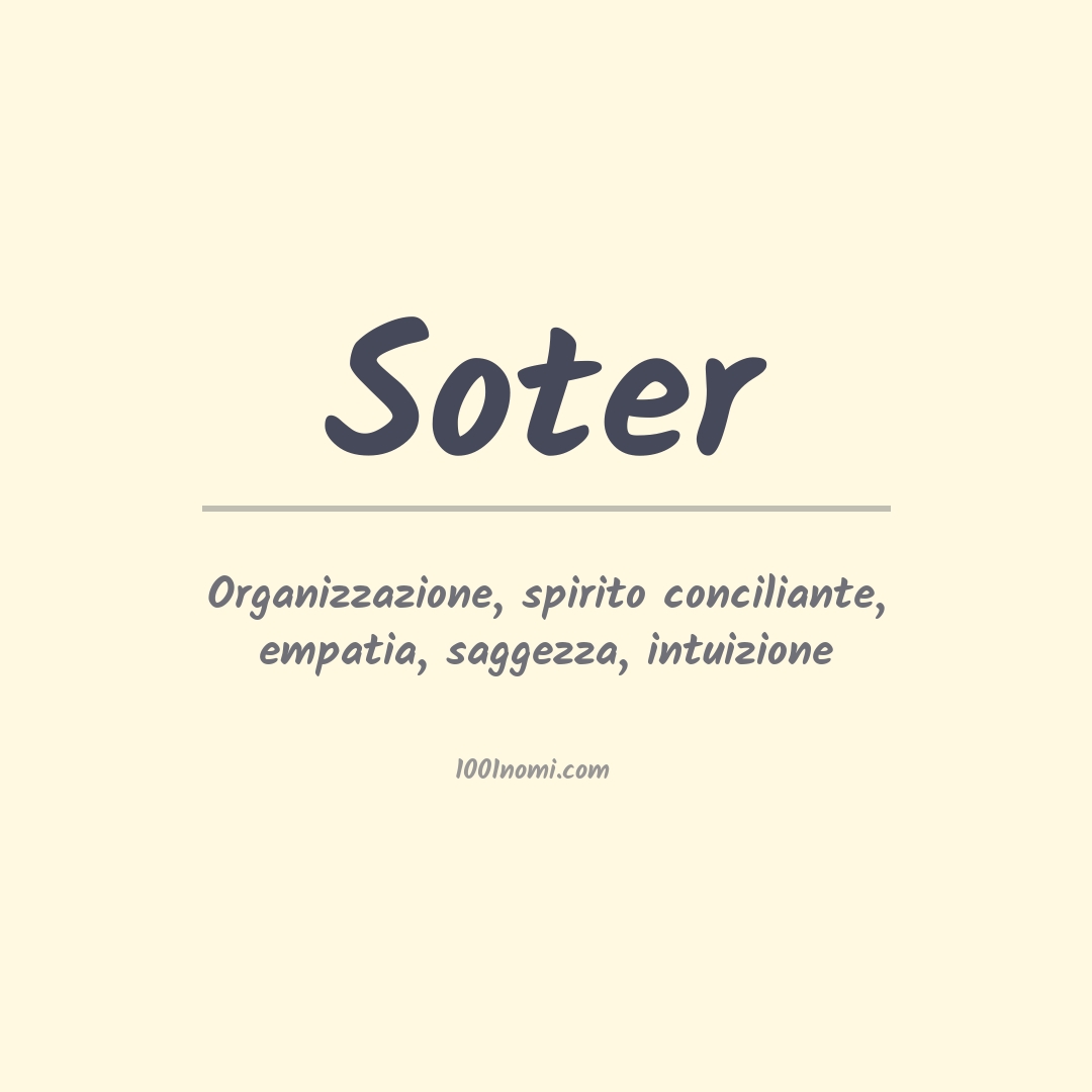 Significato del nome Soter