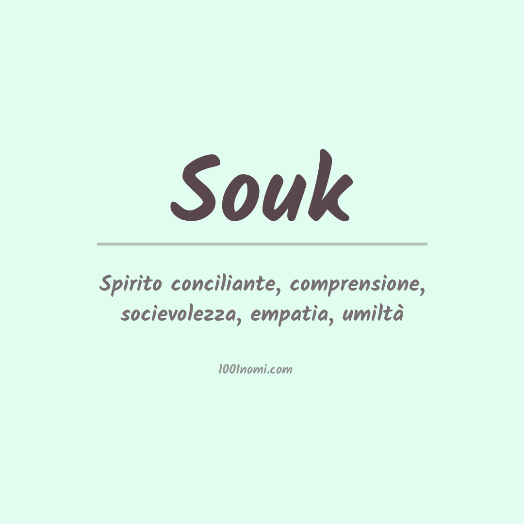 Significato del nome Souk Significato del nome Souk