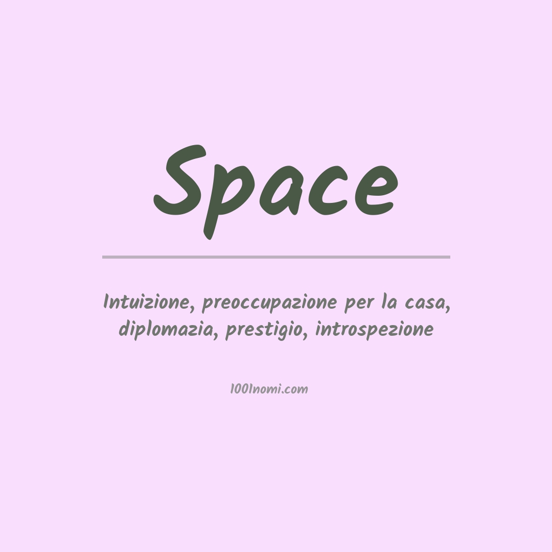 Significato del nome Space