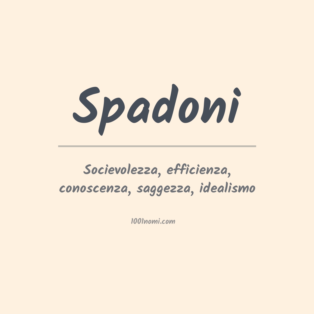 Significato del nome Spadoni