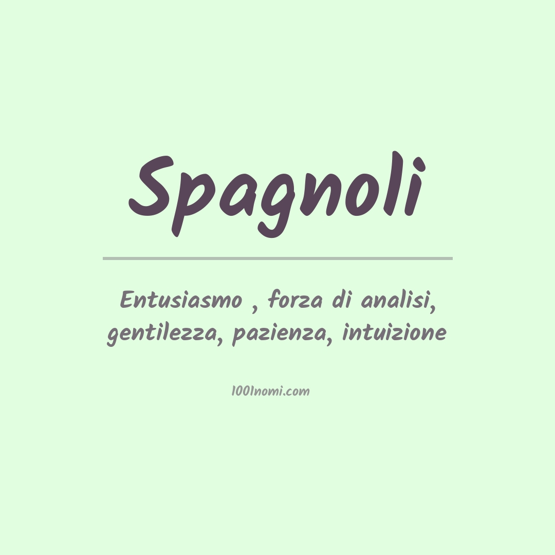 Significato del nome Spagnoli Significato del nome Spagnoli