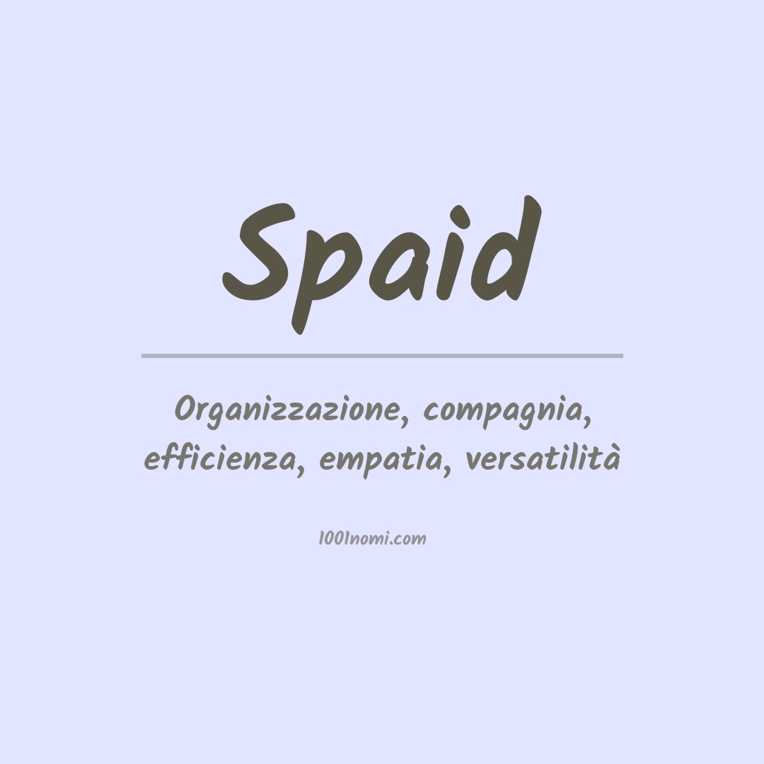 Significato del nome Spaid