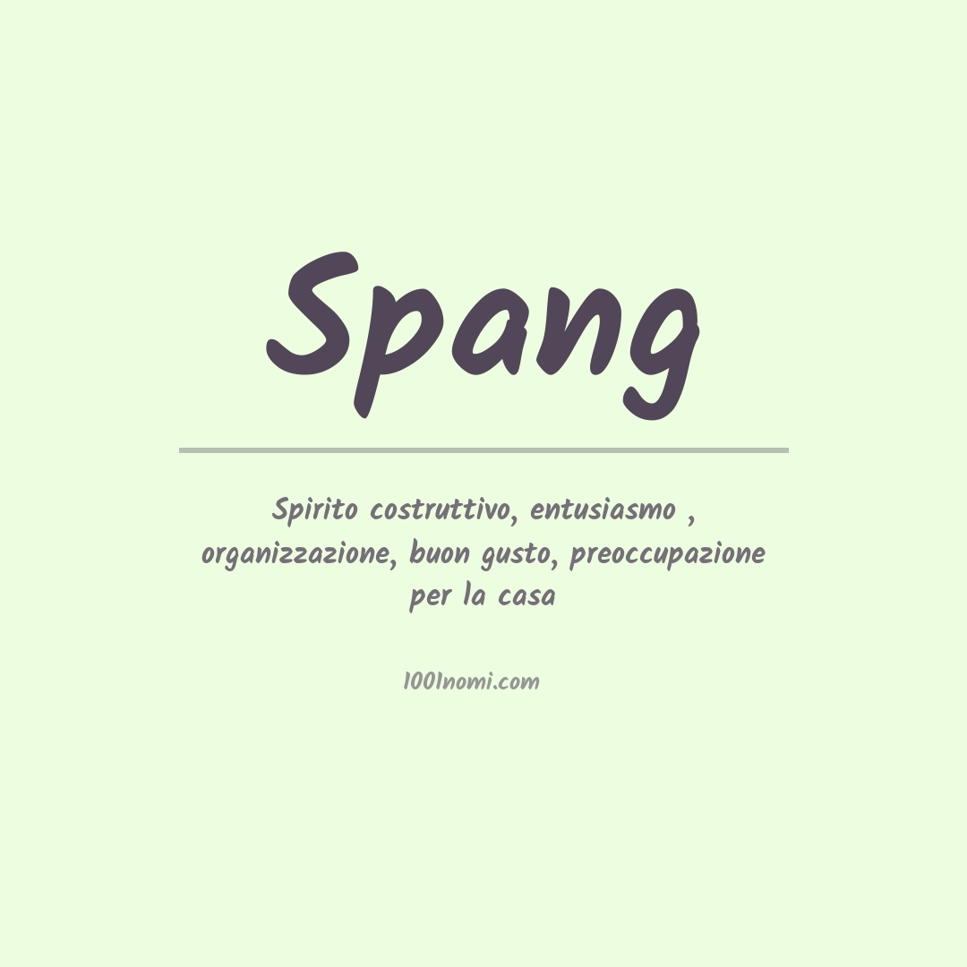 Significato del nome Spang