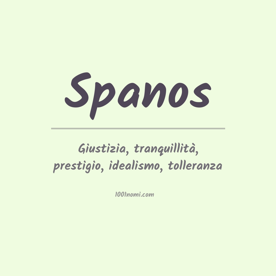 Significato del nome Spanos