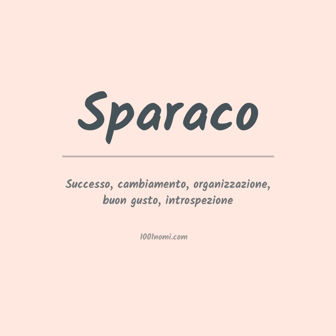 Significato del nome Sparaco