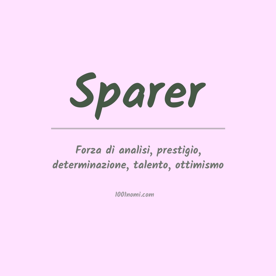 Significato del nome Sparer