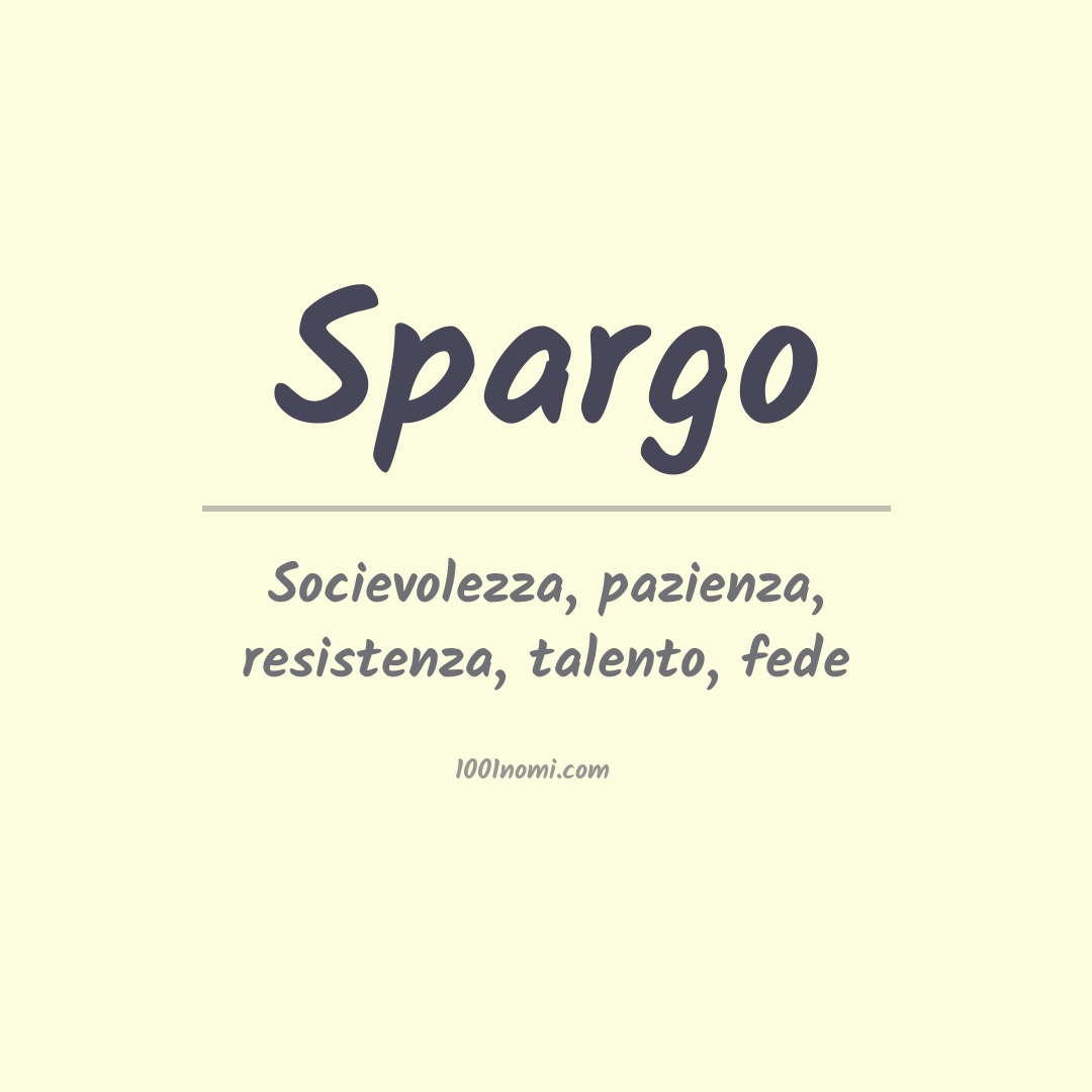 Significato del nome Spargo