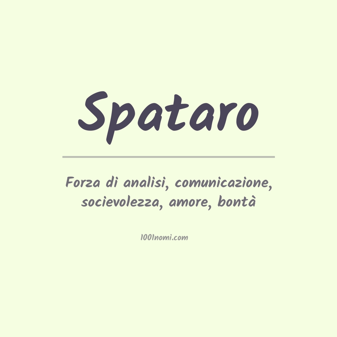 Significato del nome Spataro