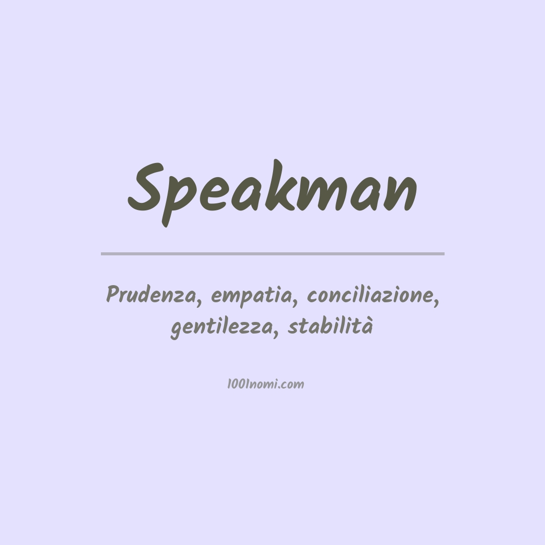 Significato del nome Speakman