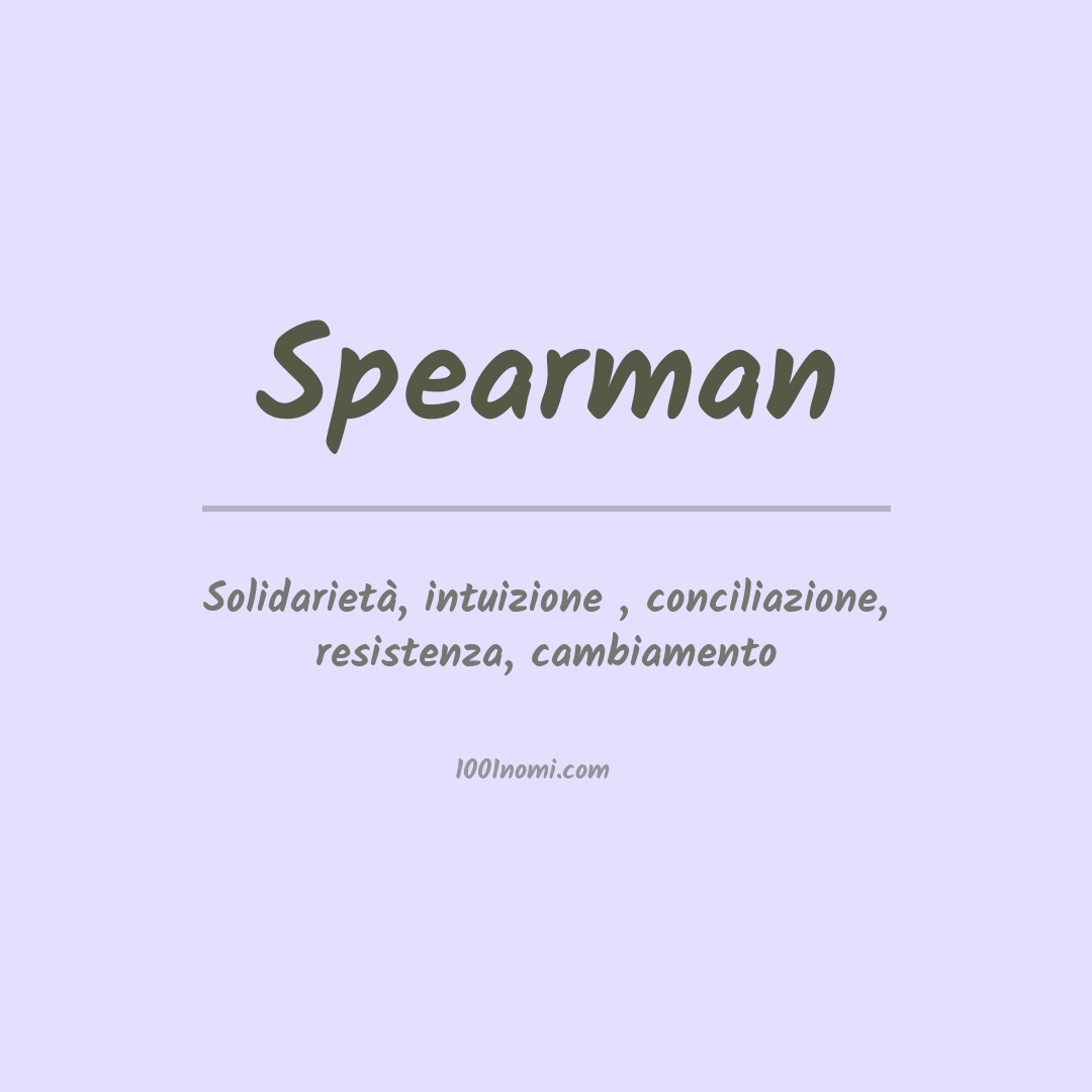 Significato del nome Spearman