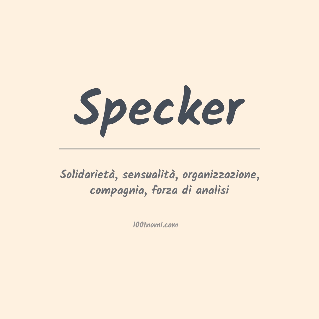 Significato del nome Specker