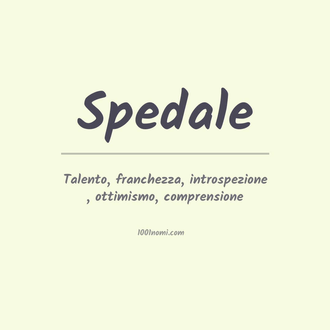 Significato del nome Spedale