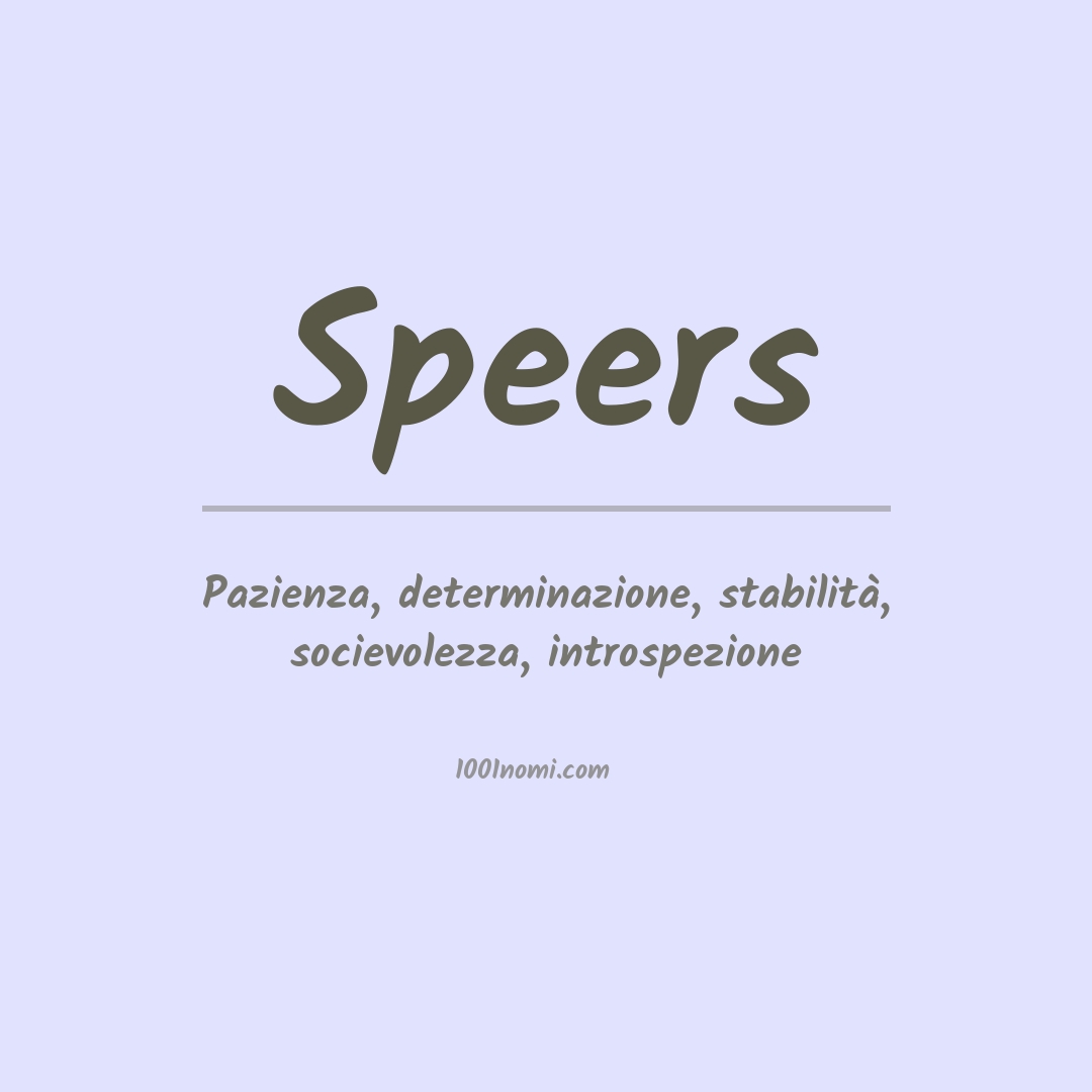 Significato del nome Speers