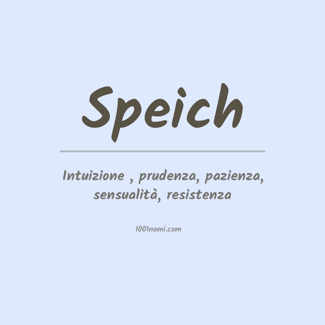 Significato del nome Speich