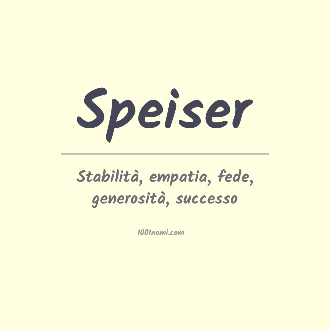 Significato del nome Speiser