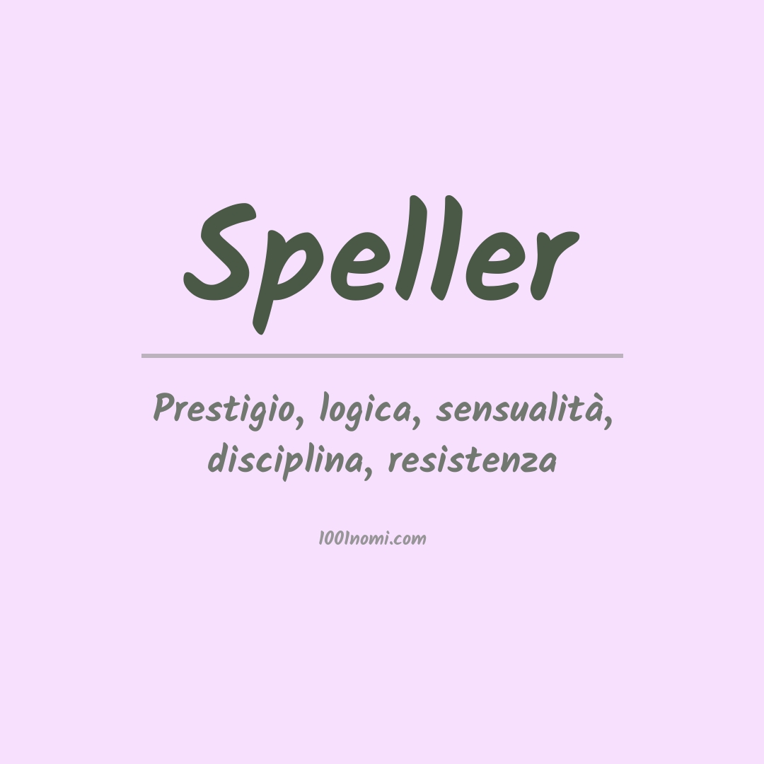 Significato del nome Speller