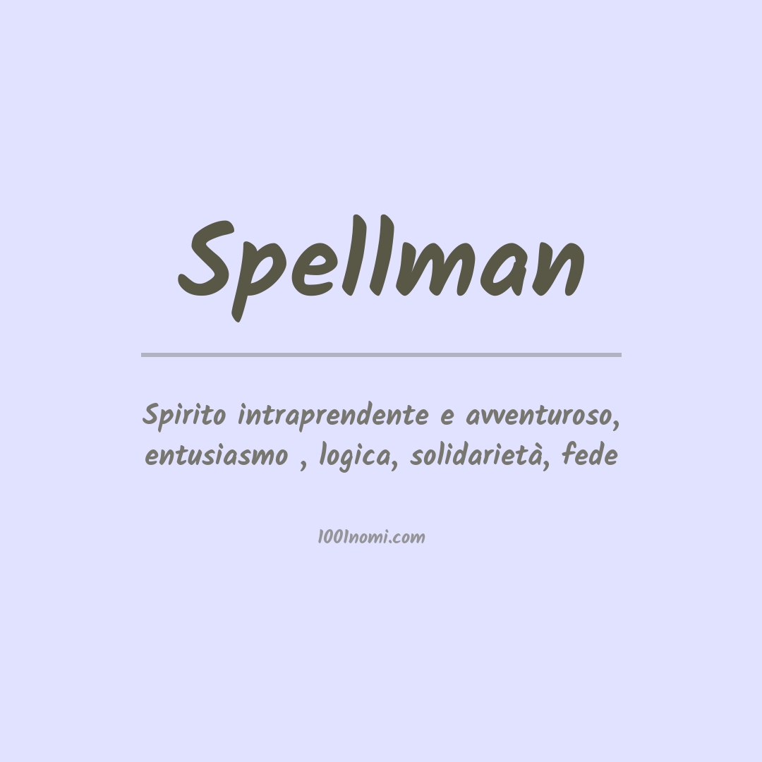 Significato del nome Spellman